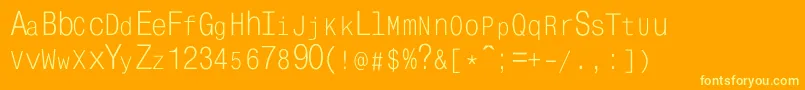 Monocondensedzoomc Font – Yellow Fonts on Orange Background