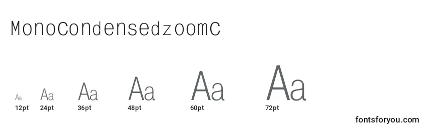Размеры шрифта Monocondensedzoomc