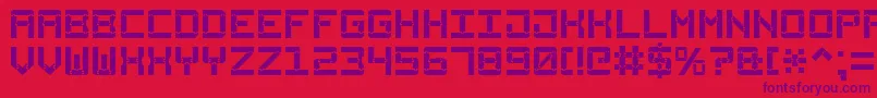 SquareWood7 Font – Purple Fonts on Red Background