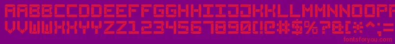 SquareWood7 Font – Red Fonts on Purple Background