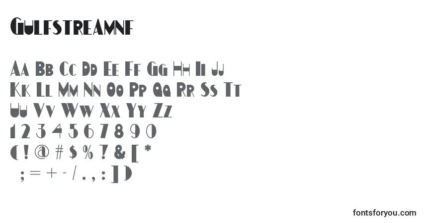 A fonte Gulfstreamnf (79984) – alfabeto, números, caracteres especiais