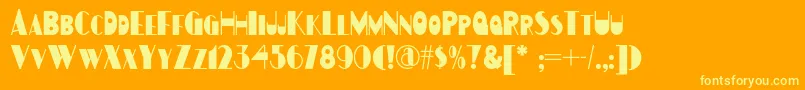 Gulfstreamnf-Schriftart – Gelbe Schriften auf orangefarbenem Hintergrund