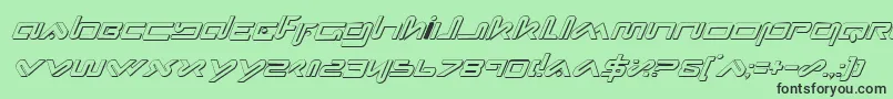 フォントXephyrShadowItalic – 緑の背景に黒い文字