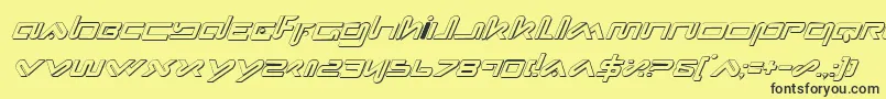 XephyrShadowItalic Font – Black Fonts on Yellow Background