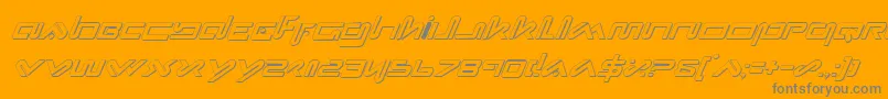 XephyrShadowItalic-Schriftart – Graue Schriften auf orangefarbenem Hintergrund