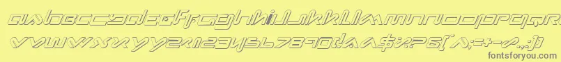 XephyrShadowItalic Font – Gray Fonts on Yellow Background