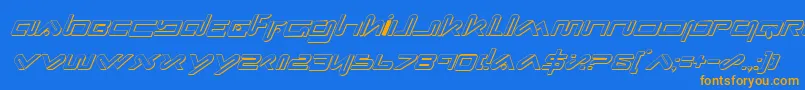 XephyrShadowItalic Font – Orange Fonts on Blue Background