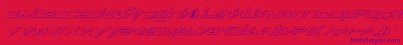 XephyrShadowItalic-fontti – violetit fontit punaisella taustalla