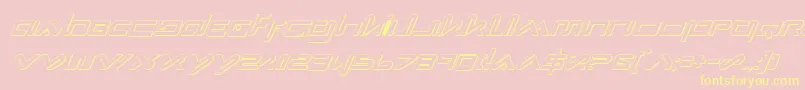 XephyrShadowItalic-Schriftart – Gelbe Schriften auf rosa Hintergrund