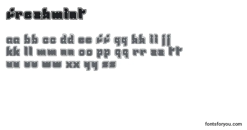 Fuente FreshMint - alfabeto, números, caracteres especiales
