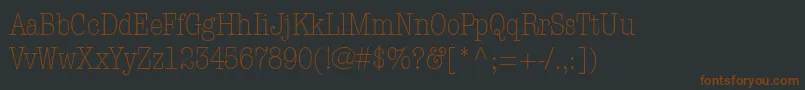 Шрифт ItcAmericanTypewriterLightCondensed – коричневые шрифты на чёрном фоне