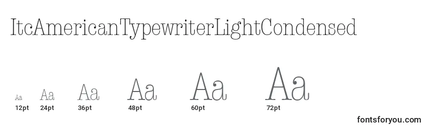 ItcAmericanTypewriterLightCondensed Font Sizes