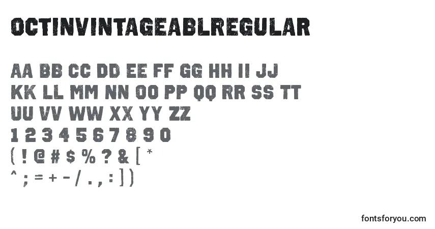 Шрифт OctinvintageablRegular – алфавит, цифры, специальные символы