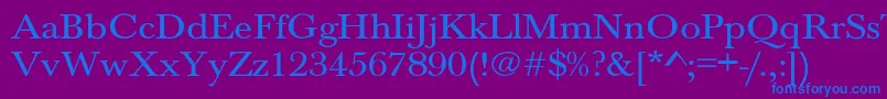 フォントJason1 – 紫色の背景に青い文字