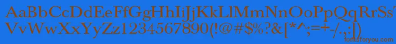 Czcionka Jason1 – brązowe czcionki na niebieskim tle