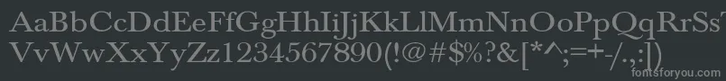 フォントJason1 – 黒い背景に灰色の文字