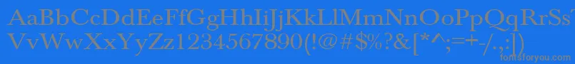 フォントJason1 – 青い背景に灰色の文字