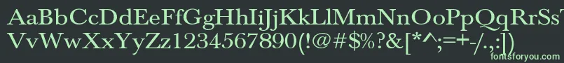 フォントJason1 – 黒い背景に緑の文字