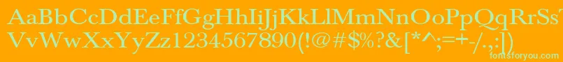 Czcionka Jason1 – zielone czcionki na pomarańczowym tle
