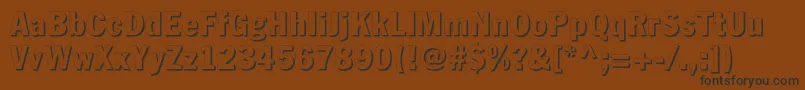 Weitere Informationen zur Fagotcondshadowc-Schriftart Fagotcondshadowc-Schriftart – Schwarze Schriften auf braunem Hintergrund