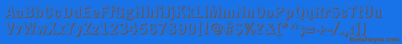 Fonte Fagotcondshadowc – fontes marrons em um fundo azul