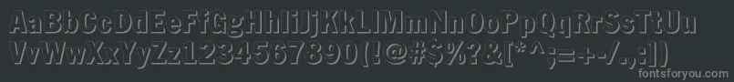 フォントFagotcondshadowc – 黒い背景に灰色の文字