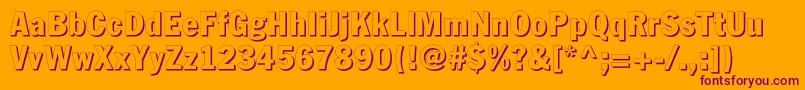 Fagotcondshadowc Font – Purple Fonts on Orange Background