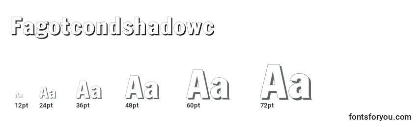 Größen der Schriftart Fagotcondshadowc