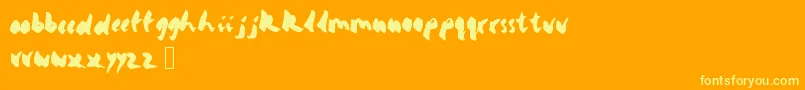 Yello-Schriftart – Gelbe Schriften auf orangefarbenem Hintergrund