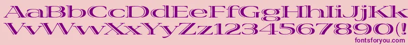 VivastdBoldextraextended-Schriftart – Violette Schriften auf rosa Hintergrund