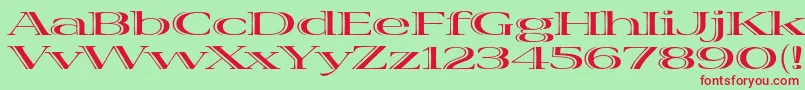 VivastdBoldextraextended Font – Red Fonts on Green Background