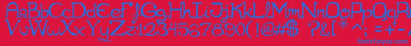 Cuqueta Font – Blue Fonts on Red Background