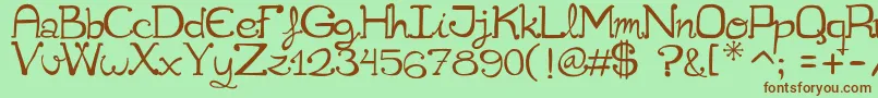 Cuqueta Font – Brown Fonts on Green Background