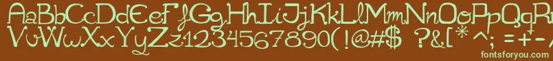 Cuqueta Font – Green Fonts on Brown Background