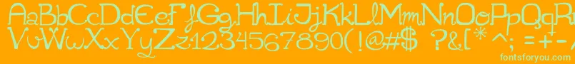 Cuqueta Font – Green Fonts on Orange Background