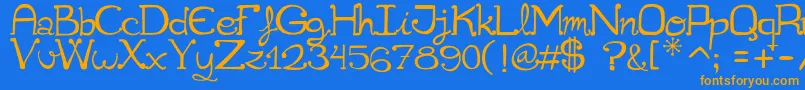 Cuqueta Font – Orange Fonts on Blue Background