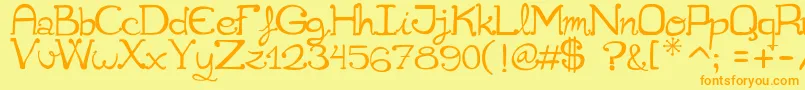 Cuqueta Font – Orange Fonts on Yellow Background