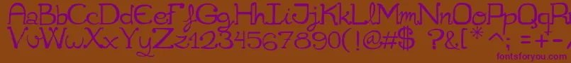 Cuqueta Font – Purple Fonts on Brown Background