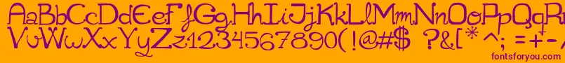Cuqueta Font – Purple Fonts on Orange Background