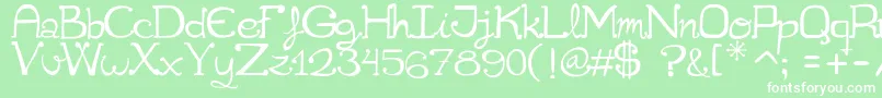 Cuqueta Font – White Fonts on Green Background