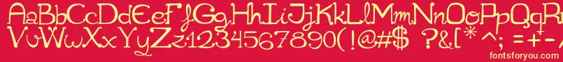 Cuqueta Font – Yellow Fonts on Red Background