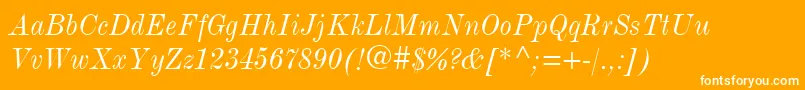 ModernmtCondensedItalic Font – White Fonts on Orange Background