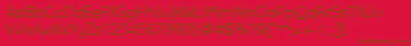 Fonte OzarksBold – fontes marrons em um fundo vermelho