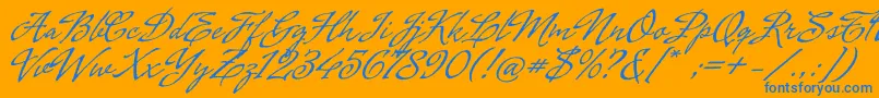 Cenizas Font – Blue Fonts on Orange Background