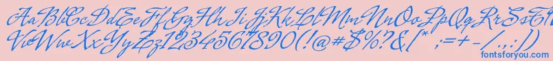 Cenizas-Schriftart – Blaue Schriften auf rosa Hintergrund