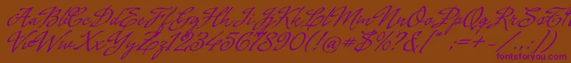 Cenizas-Schriftart – Violette Schriften auf braunem Hintergrund