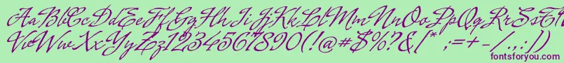 Cenizas Font – Purple Fonts on Green Background