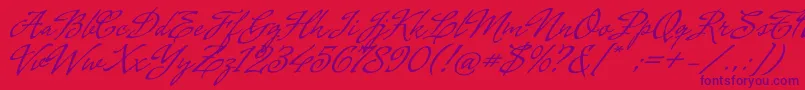 Cenizas Font – Purple Fonts on Red Background