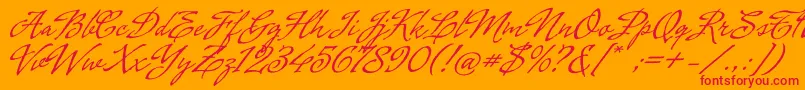 Cenizas-Schriftart – Rote Schriften auf orangefarbenem Hintergrund