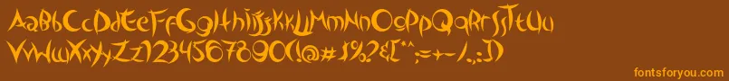 Czcionka OutsidersTypeface – pomarańczowe czcionki na brązowym tle